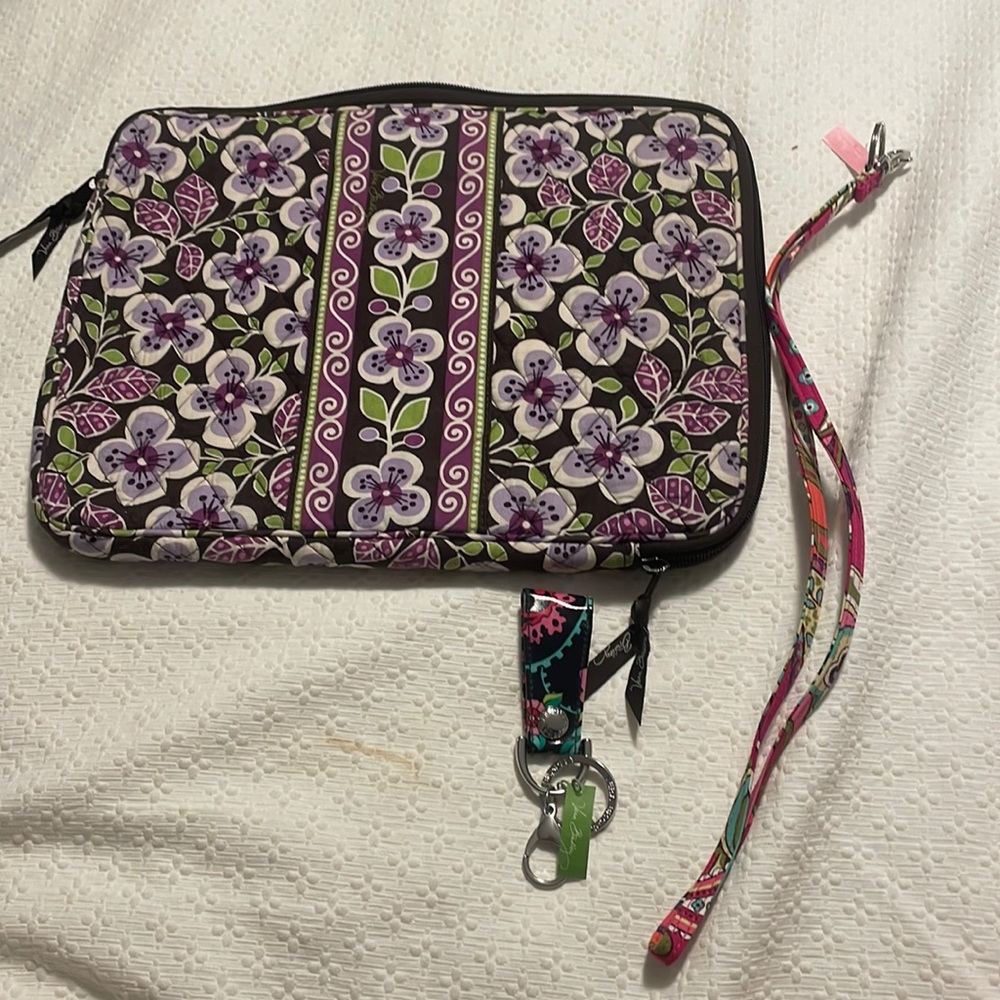 Vera Bradley Computer Case, Key Fob, and Lanyard